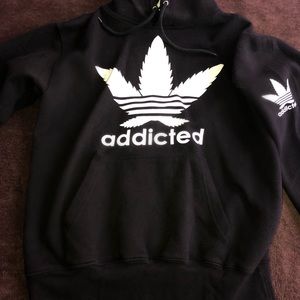 Addicted Weed Fleece Hoodie